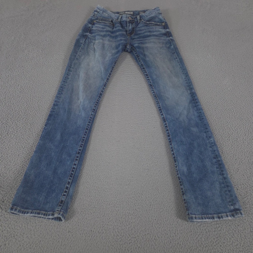 BKE Jeans Mens 29 Long 29x34 Aiden Bootleg Stretch Whiskering Fading Distressed